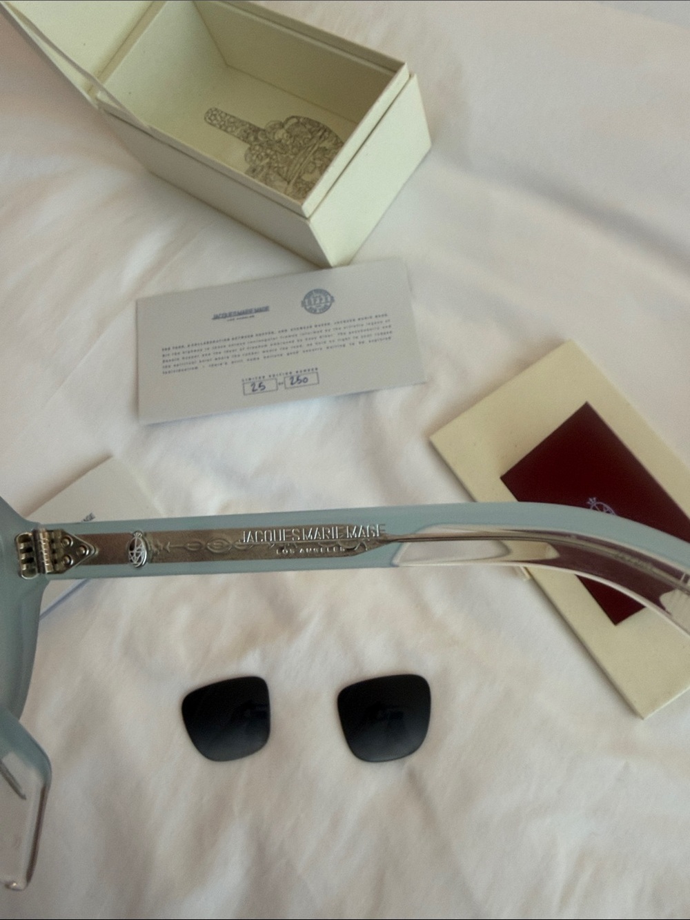 Jacques Marie Mage Taos square light blue sunglasses - Picture 2 of 7
